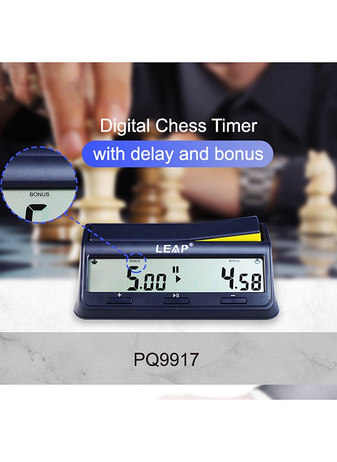 LEAP Chess Clock Digital Chess Timer Count Up Down with Bonus Delay and Alarm Function for Professional Chess Board Game  - Image 4