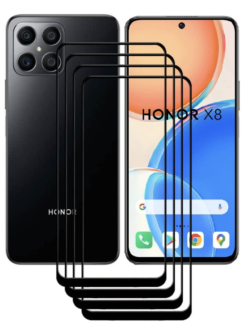 ACLIX 4 Pieces Antistatic ESD Dustproof Premium Quality High Definition Tempered Glass Screen Protector Designed For Honor X8 - Image 1