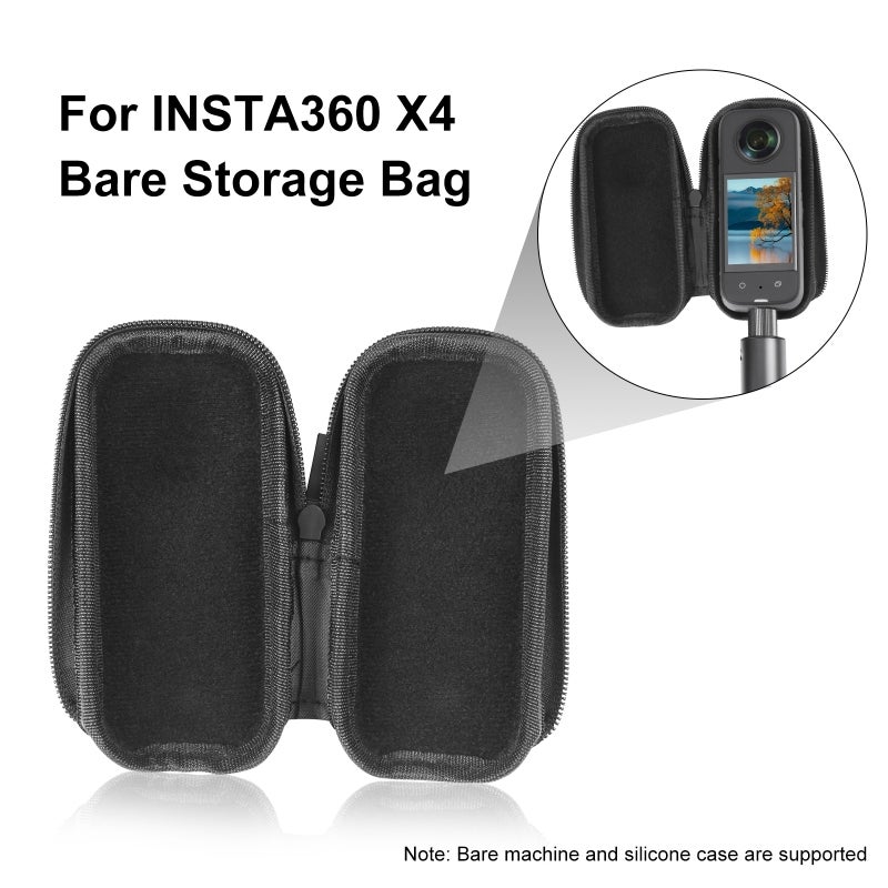 Protective Case For Insta360 X4: Black Customized Precise Fit, Splashproof Outer & Soft Inner Lining - Bottom Opening For Selfie Stick Attachment, Compact Lightweight Design For Camera Storage And Tra - Image 4