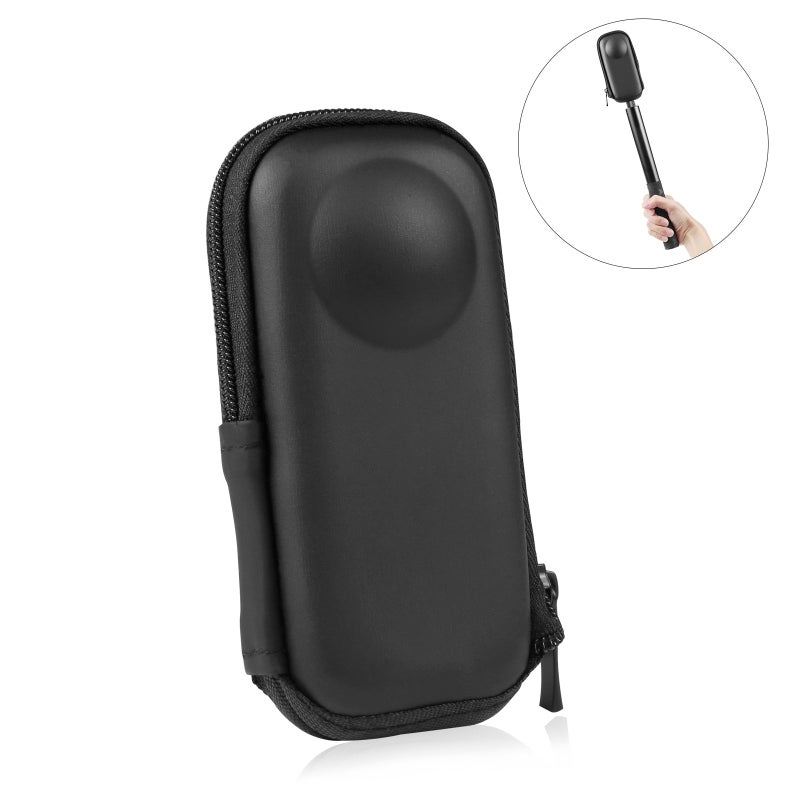 Protective Case For Insta360 X4: Black Customized Precise Fit, Splashproof Outer & Soft Inner Lining - Bottom Opening For Selfie Stick Attachment, Compact Lightweight Design For Camera Storage And Tra - Image 1