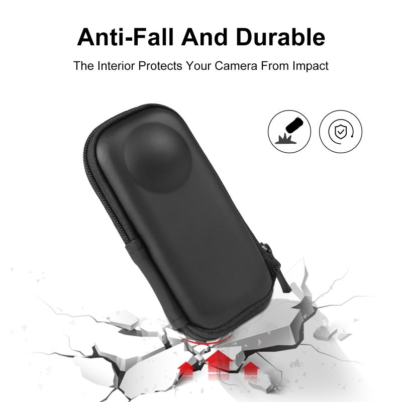 Protective Case For Insta360 X4: Black Customized Precise Fit, Splashproof Outer & Soft Inner Lining - Bottom Opening For Selfie Stick Attachment, Compact Lightweight Design For Camera Storage And Tra - Image 5