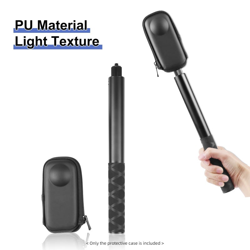 Protective Case For Insta360 X4: Black Customized Precise Fit, Splashproof Outer & Soft Inner Lining - Bottom Opening For Selfie Stick Attachment, Compact Lightweight Design For Camera Storage And Tra - Image 2