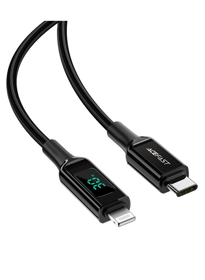 ACEFAST C6-01 30W USB-C to Lightning zink alloy digital display braided charging data cable - Image 3