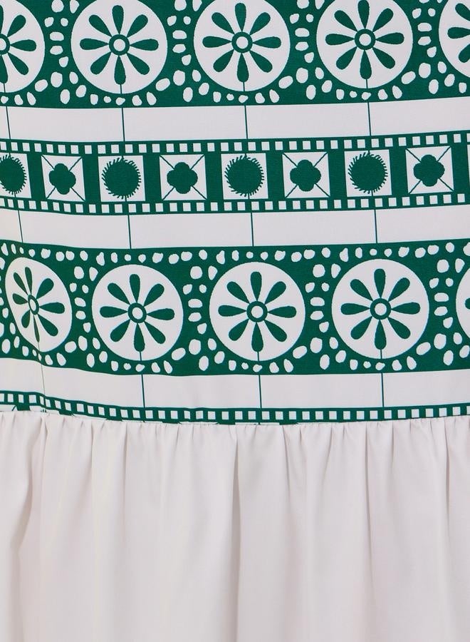 Take Two Printed Mid-Rise Ruffle Hem Midi Skirt  - Image 3