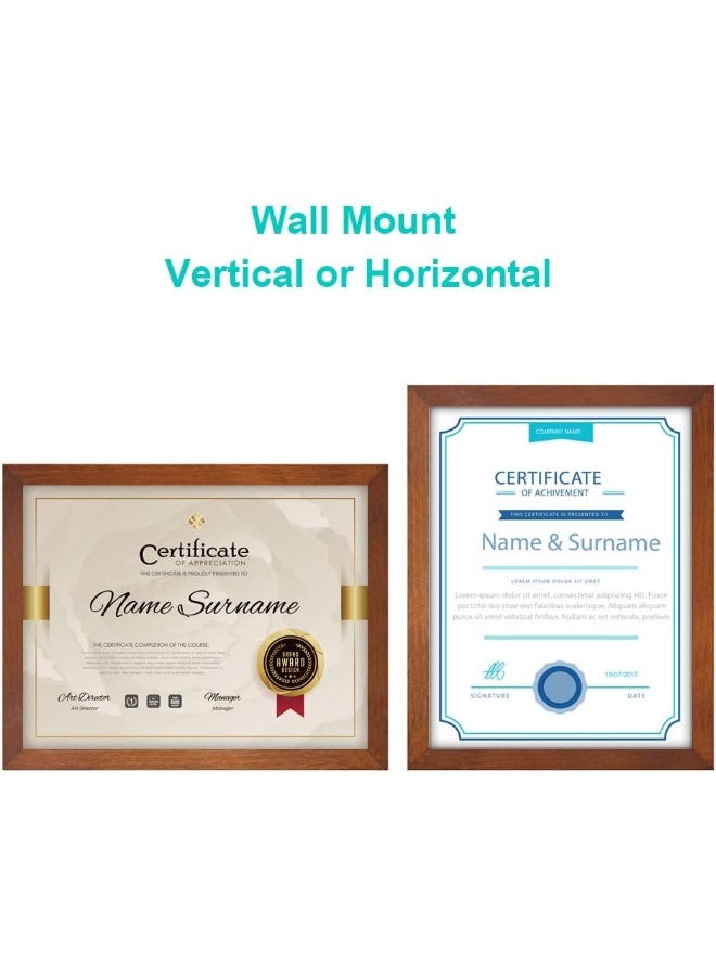 RPJC Document or Certificate Frames Made of Solid Wood High Definition Glass and Display Diplomas 85x11 Inch Standard Paper Frame Brown - Image 4