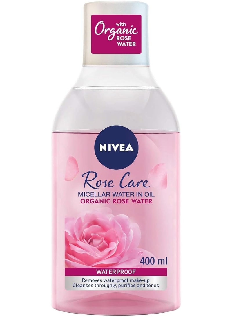 NIVEA Face Micellar Water, Makeup Remover, Rose Care with Organic Rose, All Skin Types, 400ml - Image 1