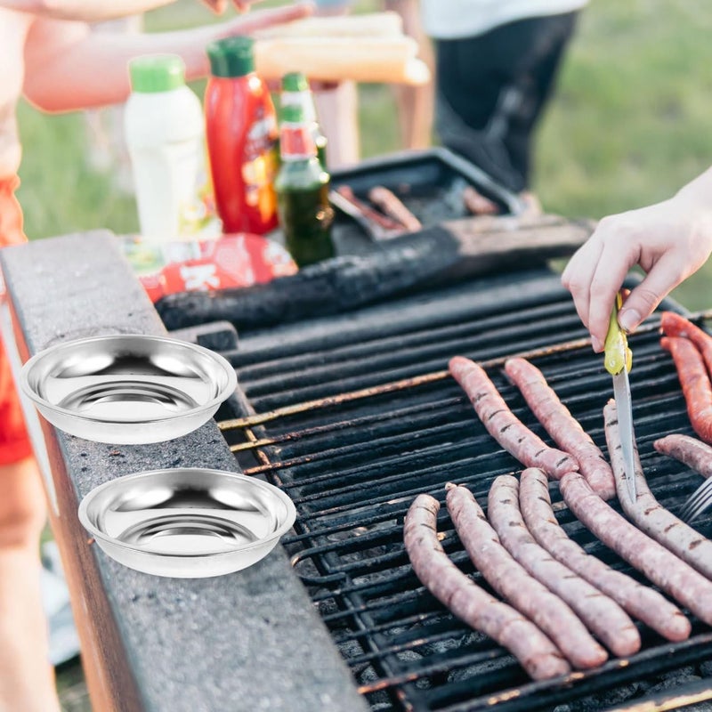 Cabilock 10 Pack 314inch Stainless Steel Sauce DishesStainless Steel Round Sauce Dishes Mustard Bowls Mini Individual Saucers Bowl Round Seasoning Dishes Sushi Dipping Bowl Appetizer Plates Sliver - Image 3