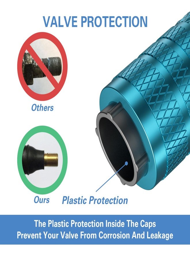 سي كيه أوتو أغطية صمامات إطارات CKAuto، لون سماوي، 4 قطع/عبوة، مجموعة أغطية صمامات إطارات من الألومنيوم المؤكسد، مقاومة للتآكل، أغطية صمامات عالمية للسيارات والشاحنات والدراجات النارية وسيارات الدفع الرباعي والدراجات الهوائية - Image 3