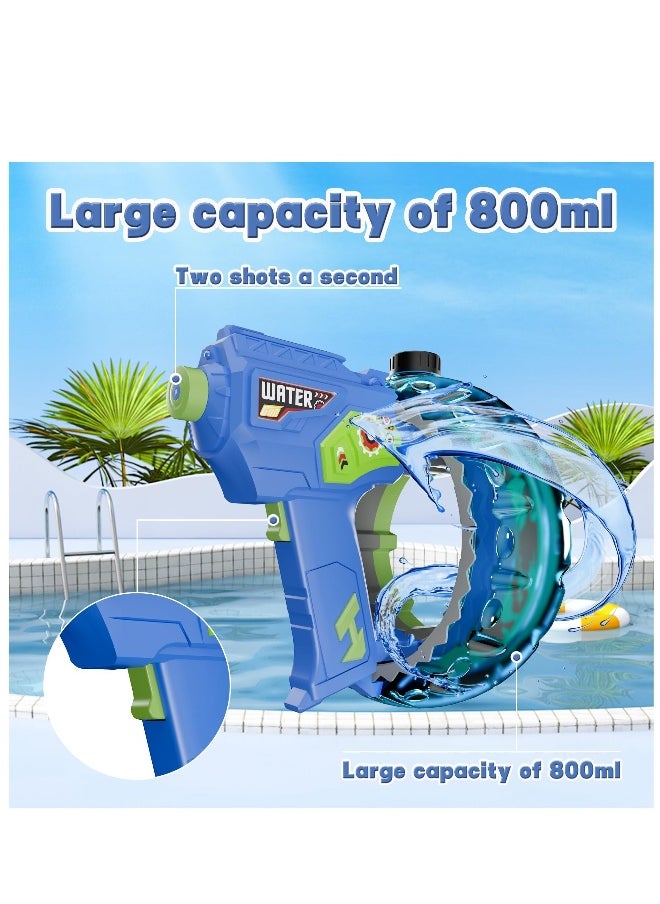 Generic - Electric Water Guns for Adult Kid, 32+ FT Range Powerful Classic Water Squirt, Strongest Full Auto WaterPistol High Capacity 800+ Water Blaster, Summer Outdoor Swimming Pool Water Toy, Blue - Image 1