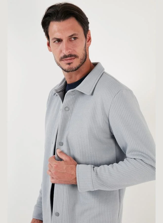 Buratti  Buratti Ribbed Snap Button Relaxed Fit Shirt Men's SHIRT 5905510 for Men | Best Price UAE