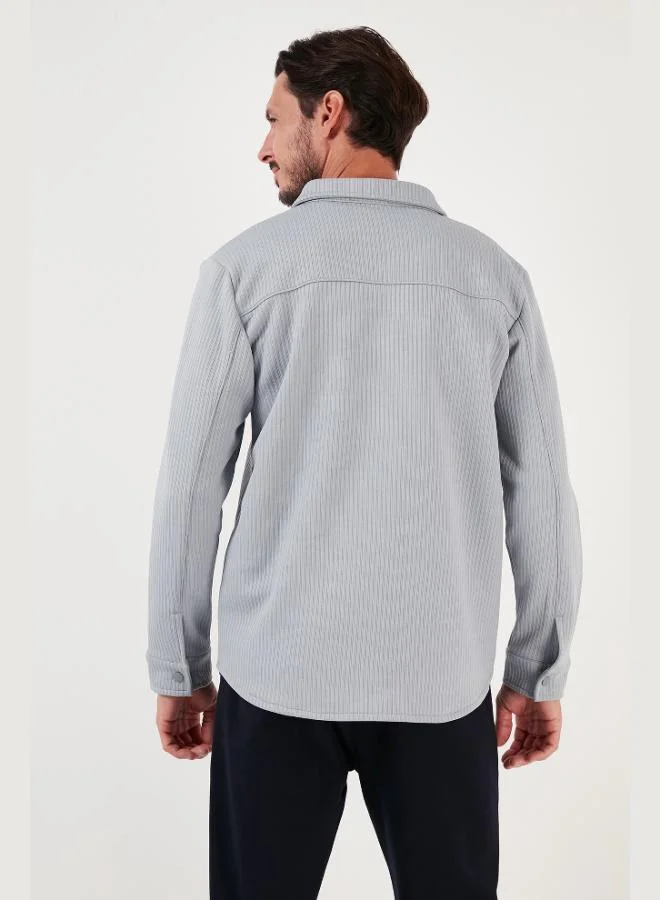 Buratti  Buratti Ribbed Snap Button Relaxed Fit Shirt Men's SHIRT 5905510 for Men | Best Price UAE