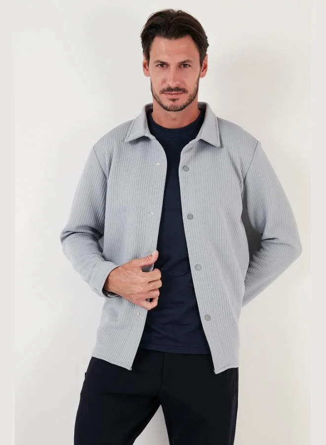 Buratti  Buratti Ribbed Snap Button Relaxed Fit Shirt Men's SHIRT 5905510 for Men | Best Price UAE