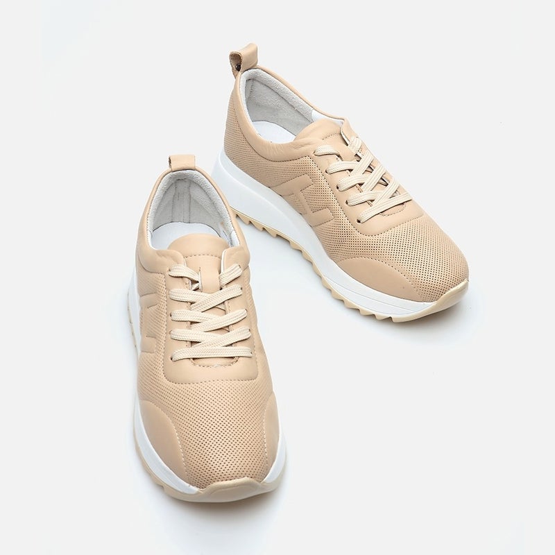Hotiç 01AYH285960A310 GENUINE Leather Beige Women's Sports Shoes  - Image 2