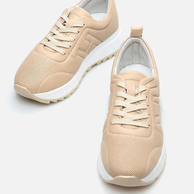 Hotiç 01AYH285960A310 GENUINE Leather Beige Women's Sports Shoes