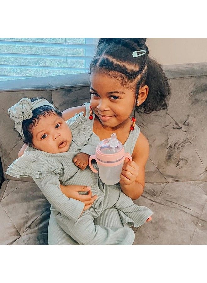 AnPei مجموعة أدوات الحلمة الانتقالية ذات الفوهة الناعمة من سيبي متوافقة مع زجاجات الأطفال كوموتومو سعة 5 أونصة و8 أونصة؛ مجموعة اقتصادية مكونة من مجموعتين + فرش (وردي) - Image 5