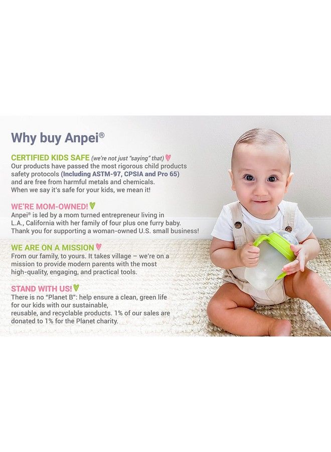 AnPei مجموعة أدوات الحلمة الانتقالية ذات الفوهة الناعمة من سيبي متوافقة مع زجاجات الأطفال كوموتومو سعة 5 أونصة و8 أونصة؛ مجموعة اقتصادية مكونة من مجموعتين + فرش (وردي) - Image 4