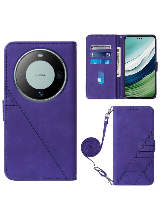 Zaboon Case For Huawei Mate 60 Pro Crossbody 3D Embossed Flip Leather Phone Case - Image 1