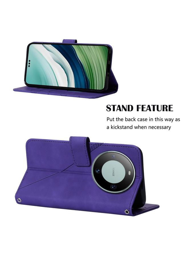 Zaboon Case For Huawei Mate 60 Pro Crossbody 3D Embossed Flip Leather Phone Case - Image 5