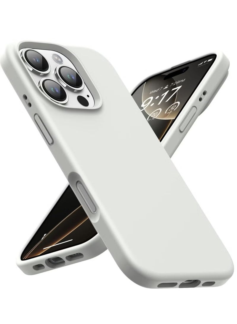 Premium Soft Liquid Silicone Case for iPhone 16 Pro – Silky and Soft Touch Full-Body Protective Bumper (Antique White) - Image 1