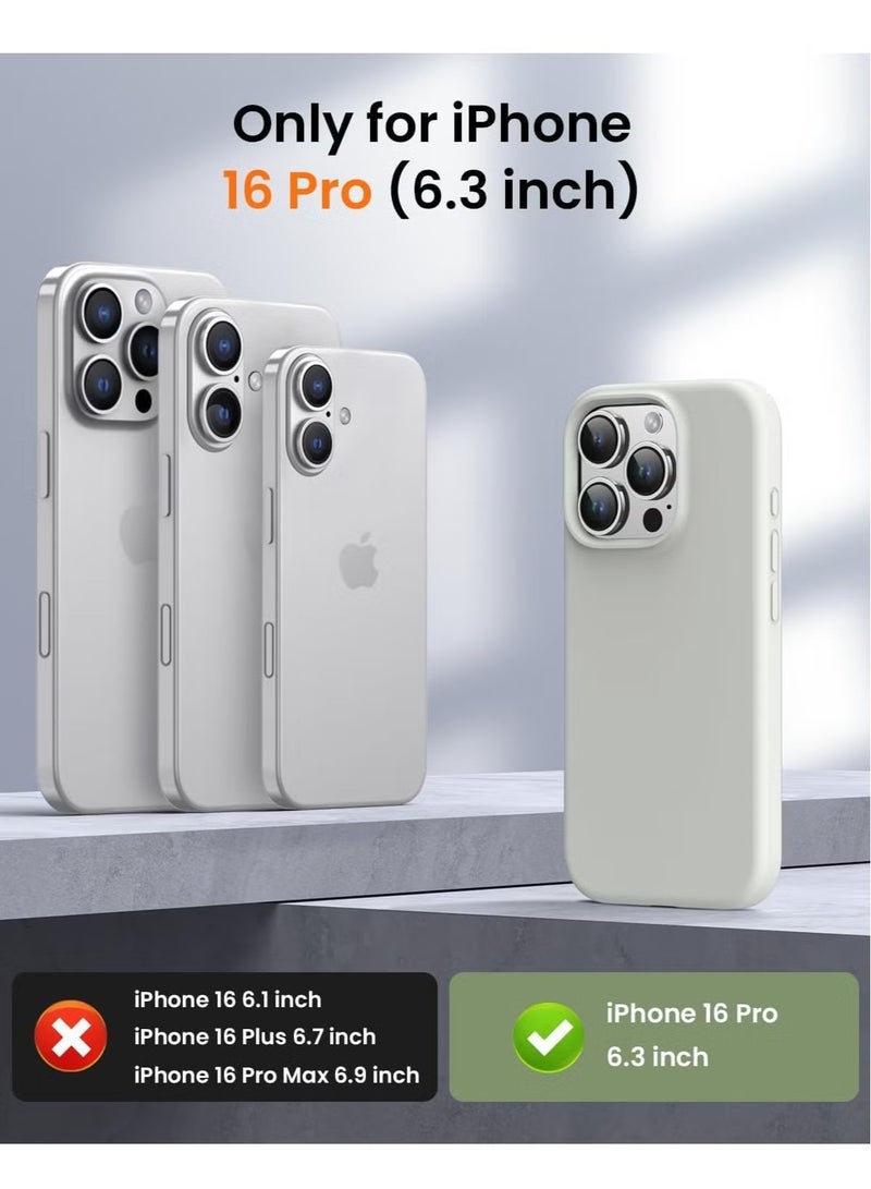 Premium Soft Liquid Silicone Case for iPhone 16 Pro – Silky and Soft Touch Full-Body Protective Bumper (Antique White) - Image 2