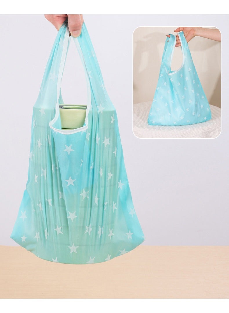 Portable Reusable Shopping Grocery Bag with Pouch Foldable, Washable ,  Heavy Duty Tote, Eco-Friendly Purse Bag Fits in Pocket Waterproof & Lightweight Reusable Grocery Bag  - Image 2