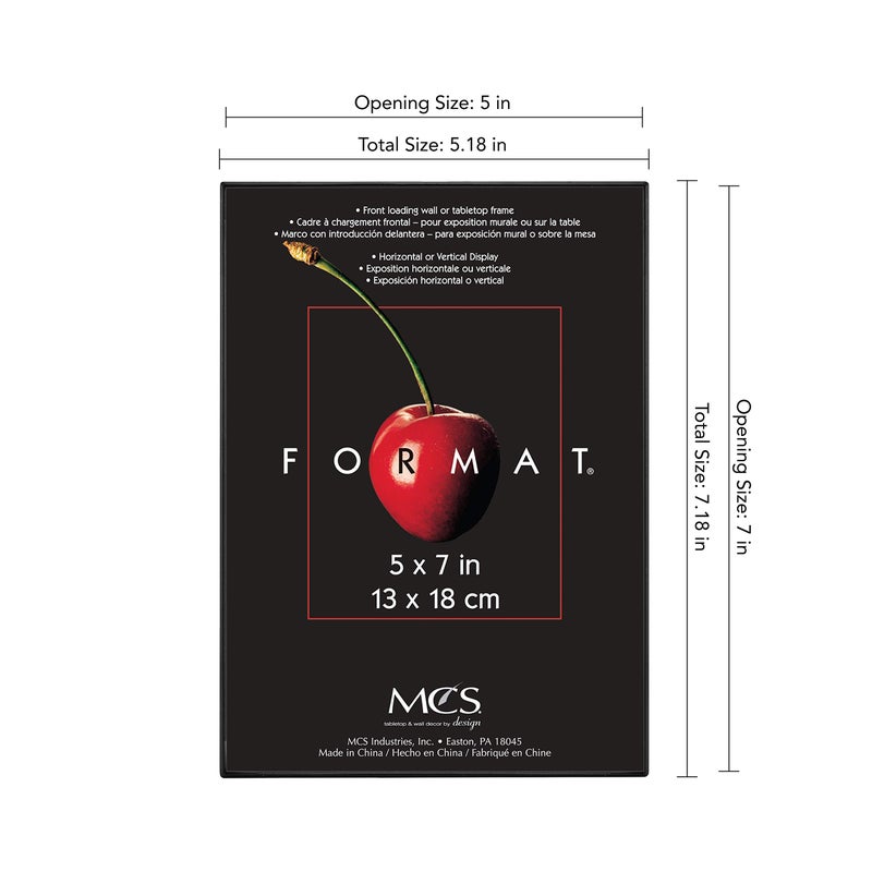 MCS Format 5x7 Picture Frame Black, Gallery Wall Vertical & Horizontal Wall Hanging Small Picture Frame or Tabletop Easel for Photos & Art Prints (12-Pack) - Image 3