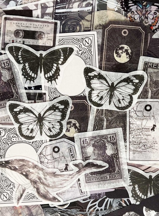 ZMLSED Vintage Ephemera Scrapbook Stickers,100 Pieces Star Universe Bundle Junk Journal Kit Supplies Material Paper Pack Decorative Aesthetic for Craft Art Bullet Junk Journal Planner Notebook Collage Album - Image 3