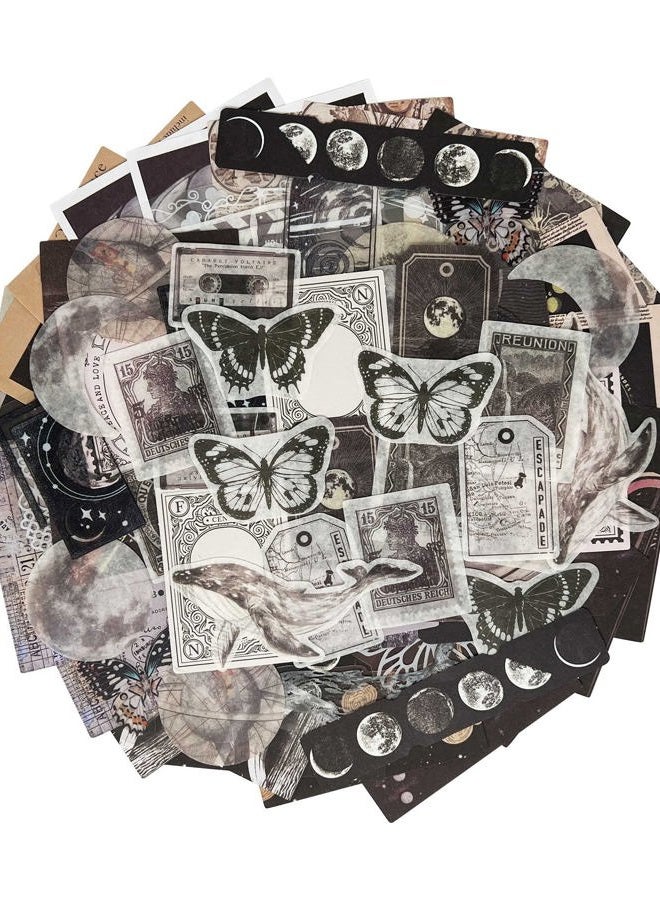 ZMLSED Vintage Ephemera Scrapbook Stickers,100 Pieces Star Universe Bundle Junk Journal Kit Supplies Material Paper Pack Decorative Aesthetic for Craft Art Bullet Junk Journal Planner Notebook Collage Album - Image 2