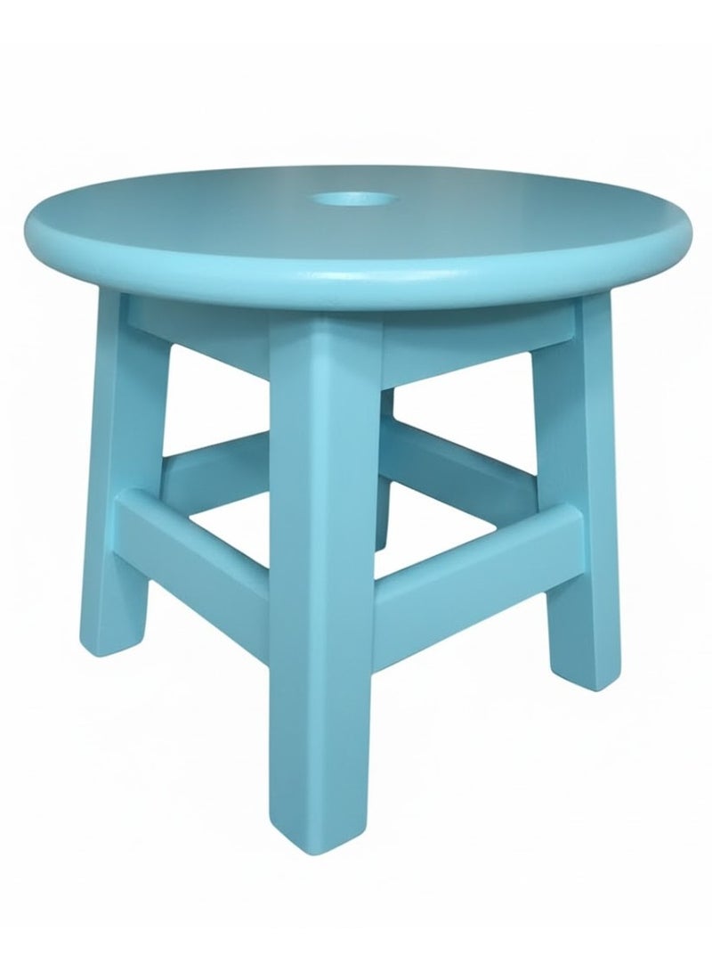 Small Wood Chair a seat 30 cm suitable for kitchen bathroom and balcony - baby blue color