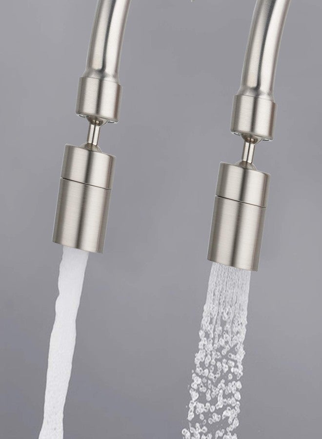 Hibbent NSF/ANSI/CAN 61 Certified 360 Degree Swivel Sink Faucet Aerator, CUPC Certification Big Angle Water Saving Dual Function Kitchen Faucet Aerator,55/64 Inch Female Thread, Brushed-Nickel - Image 2