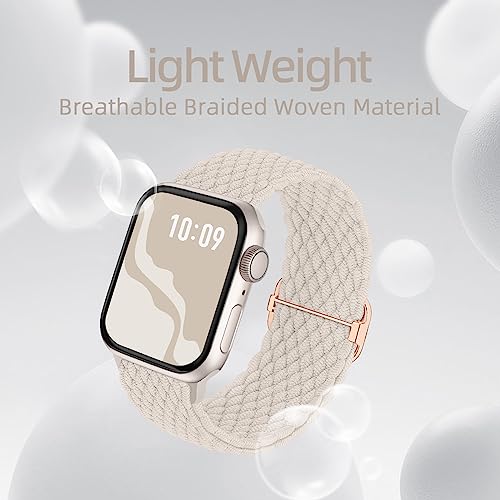 Suitisbest Braided Stretchy Solo Loop Compatible for Apple Watch Band 38mm 40mm 41mm 42mm 44mm 45mm 46mm 49mm for Women Men, Nylon Elastic Straps Wristbands for iWatch Series 10 9 8 7 6 SE 5 4 3 2 Ultra Ultra 2 - Image 3