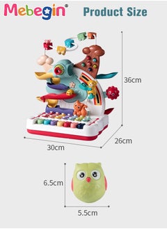 MEBEGIN 7 in 1 Early Education Toys with Keyboard,Animal Adventure Plastic Toy,Educational Piano and Bead Maze Pounding for Baby Birthday Gift  - Image 4