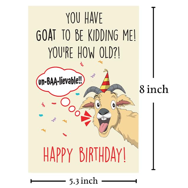 Cheerin Happy Birthday Card for Him or Her - Funny Goat Birthday Card - Hilarious Gag Gift for Men Women Girlfriend Boyfriend Husband Wife - Image 2