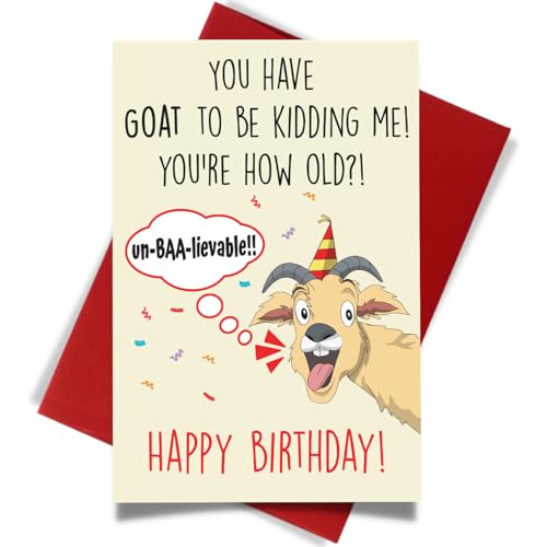 Cheerin Happy Birthday Card for Him or Her - Funny Goat Birthday Card - Hilarious Gag Gift for Men Women Girlfriend Boyfriend Husband Wife - Image 1