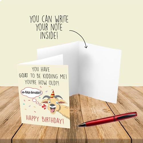 Cheerin Happy Birthday Card for Him or Her - Funny Goat Birthday Card - Hilarious Gag Gift for Men Women Girlfriend Boyfriend Husband Wife - Image 3