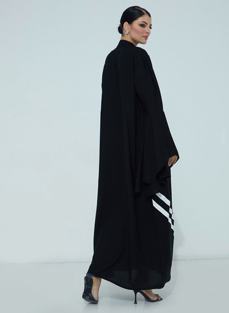 روزيت عباية عباية أنيقة على الطراز الفرنسي تتميز بخط تصميم أبيض أنيق للتباين - Image 3