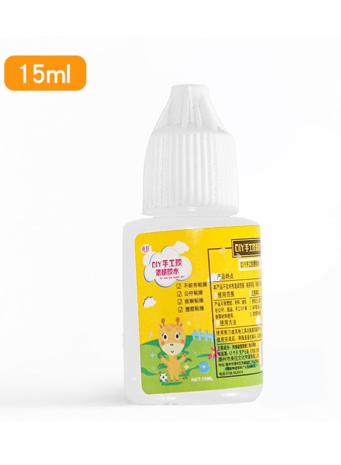 عبوتان من غراء يدوي الصنع سعة 15 مل، غراء للاستخدام المنزلي للألعاب الحرفية