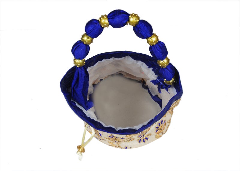 SuneshCreation Ethnic Potli Handbag with Beaded Handle for Women - Image 2