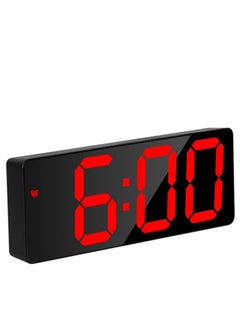 Digital Alarm Clock for Bedrooms – 6.5-Inch LED Display with Red Numbers, 3 Adjustable Brightness Levels, Desk/Table Clock, 12/24 Hour Format, Temperature, Calendar, Plug-In Powered