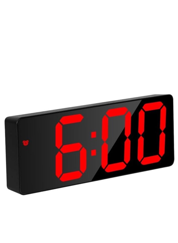 Generic - Digital Alarm Clock for Bedrooms – 6.5-Inch LED Display with Red Numbers, 3 Adjustable Brightness Levels, Desk/Table Clock, 12/24 Hour Format, Temperature, Calendar, Plug-In Powered - Image 1