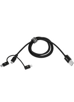 OneLink 3-in-1 USB-A to Micro USB & Lightning & USB-C Braided Cable 1m