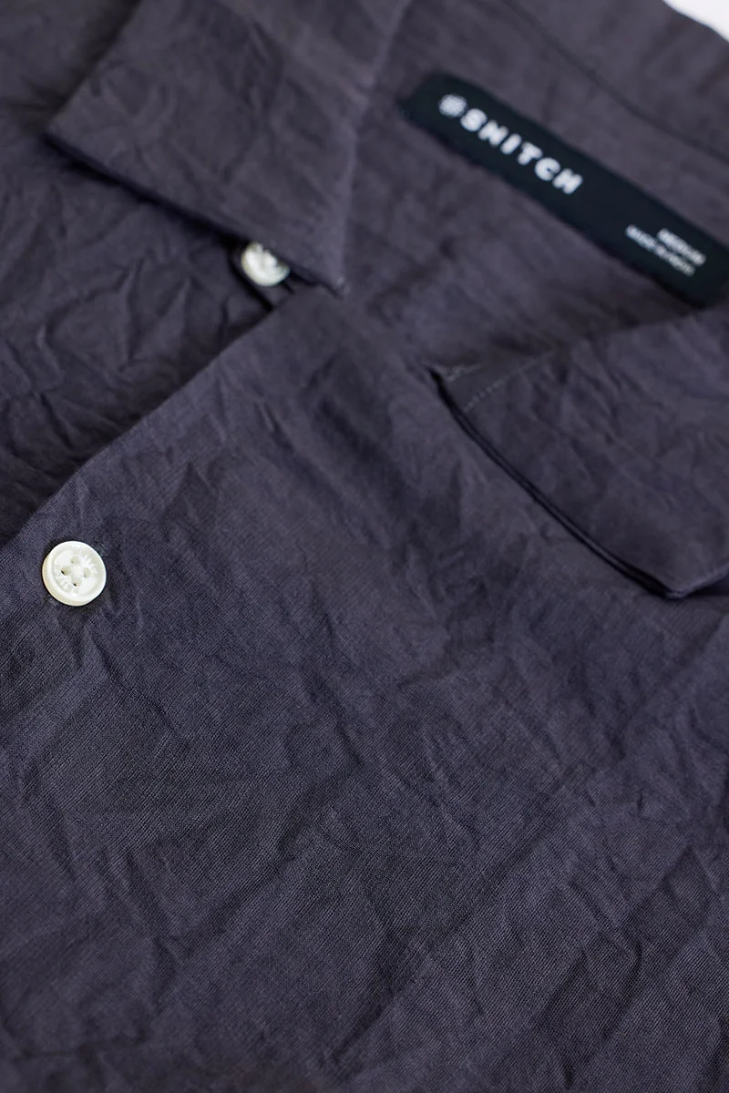 SNITCH Charcoal Grey Crinkle Shirt