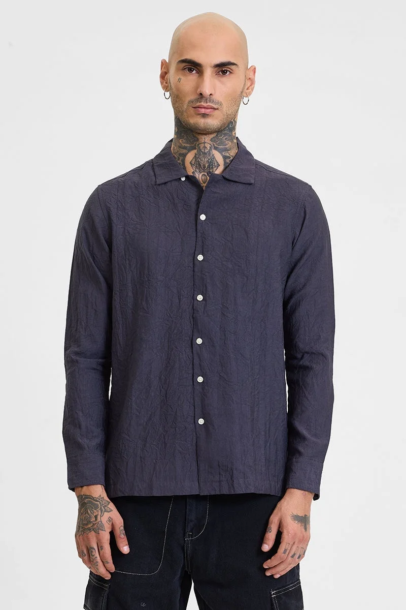 سنيتش قميص رمادي فحم مجعد