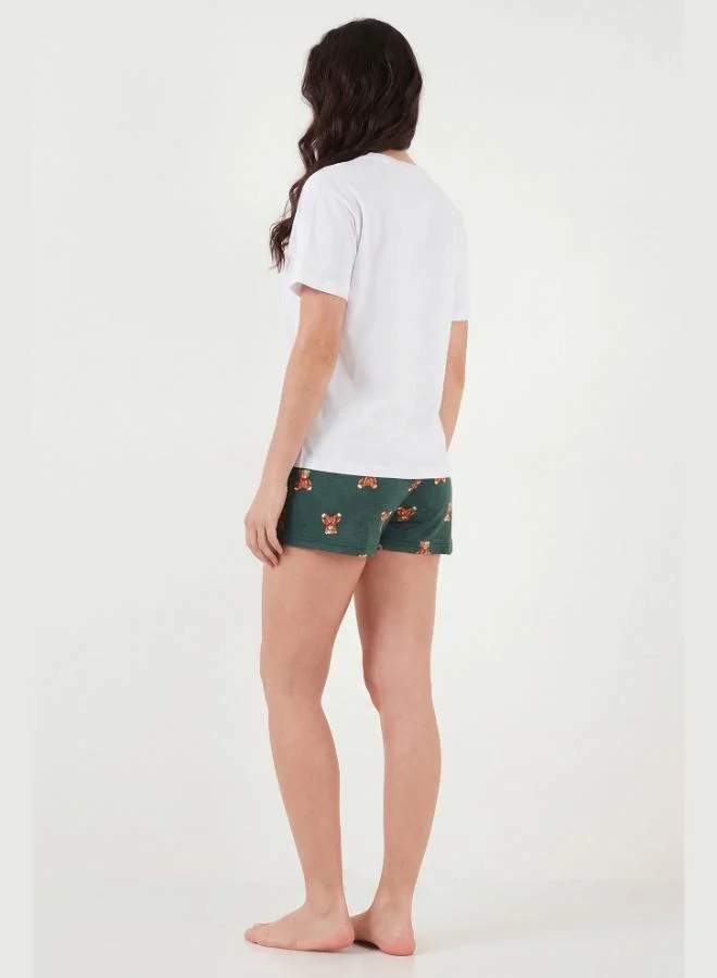 Lela  Lela Cotton Regular Fit Patterned Shorts Pajama Set Women's PAJAMA SET 65790782 for Women | Best Price UAE