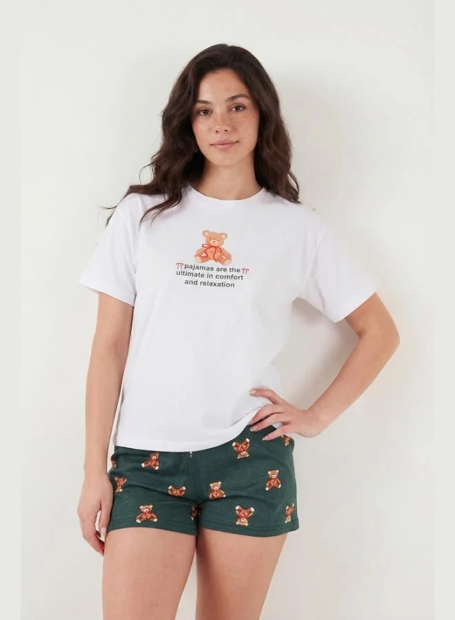 Lela  Lela Cotton Regular Fit Patterned Shorts Pajama Set Women's PAJAMA SET 65790782 for Women | Best Price UAE