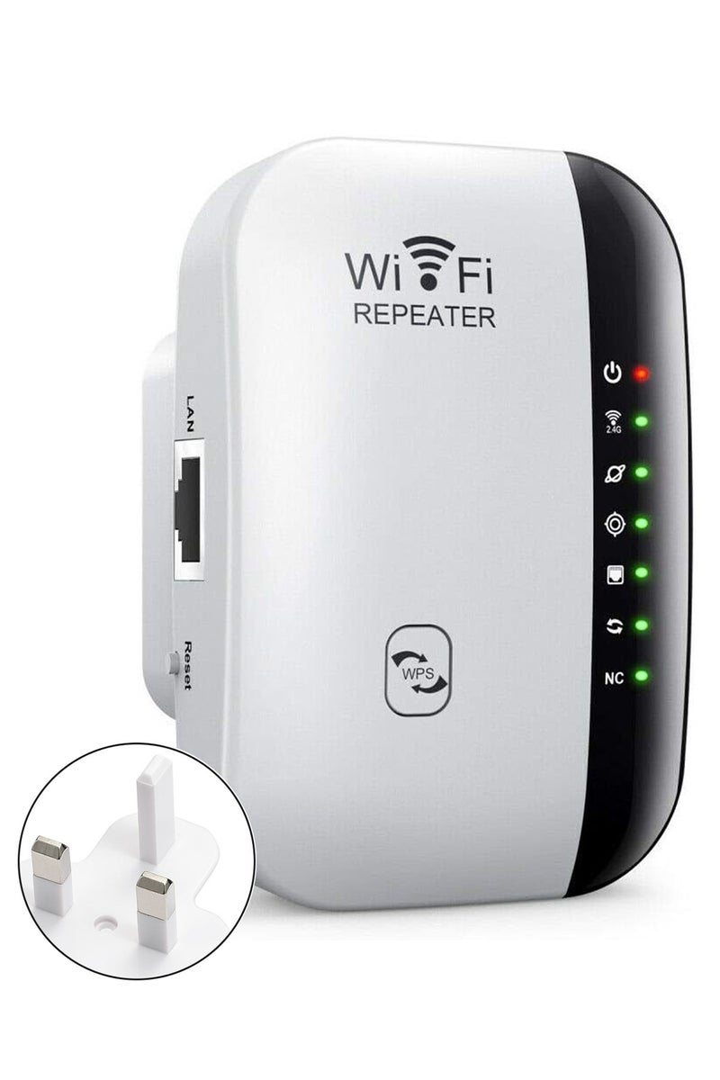 DRAKLAW 300Mbps Wi-Fi Range Extender Wifi Repeater 2.4GHz Frequency Up to 300Mbps Signal Rate  1x Ethernet Port (RJ45)  White - Image 1