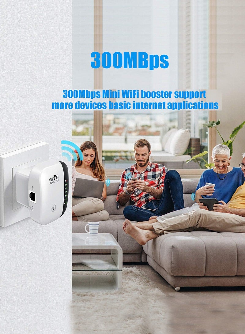 DRAKLAW 300Mbps Wi-Fi Range Extender Wifi Repeater 2.4GHz Frequency Up to 300Mbps Signal Rate  1x Ethernet Port (RJ45)  White - Image 4