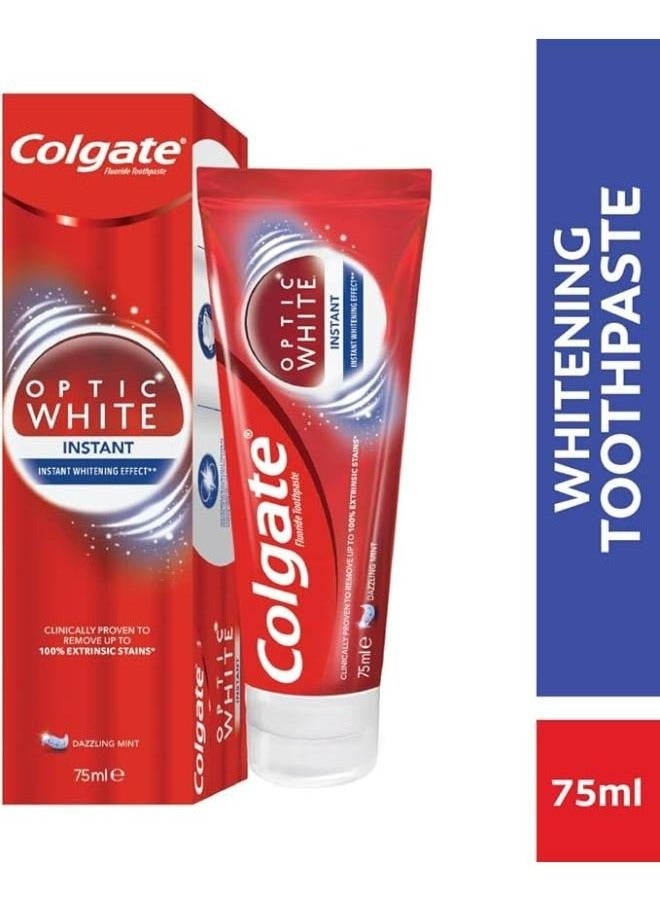 Colgate Optic White Instant Whitening Toothpaste 75ml - Image 1