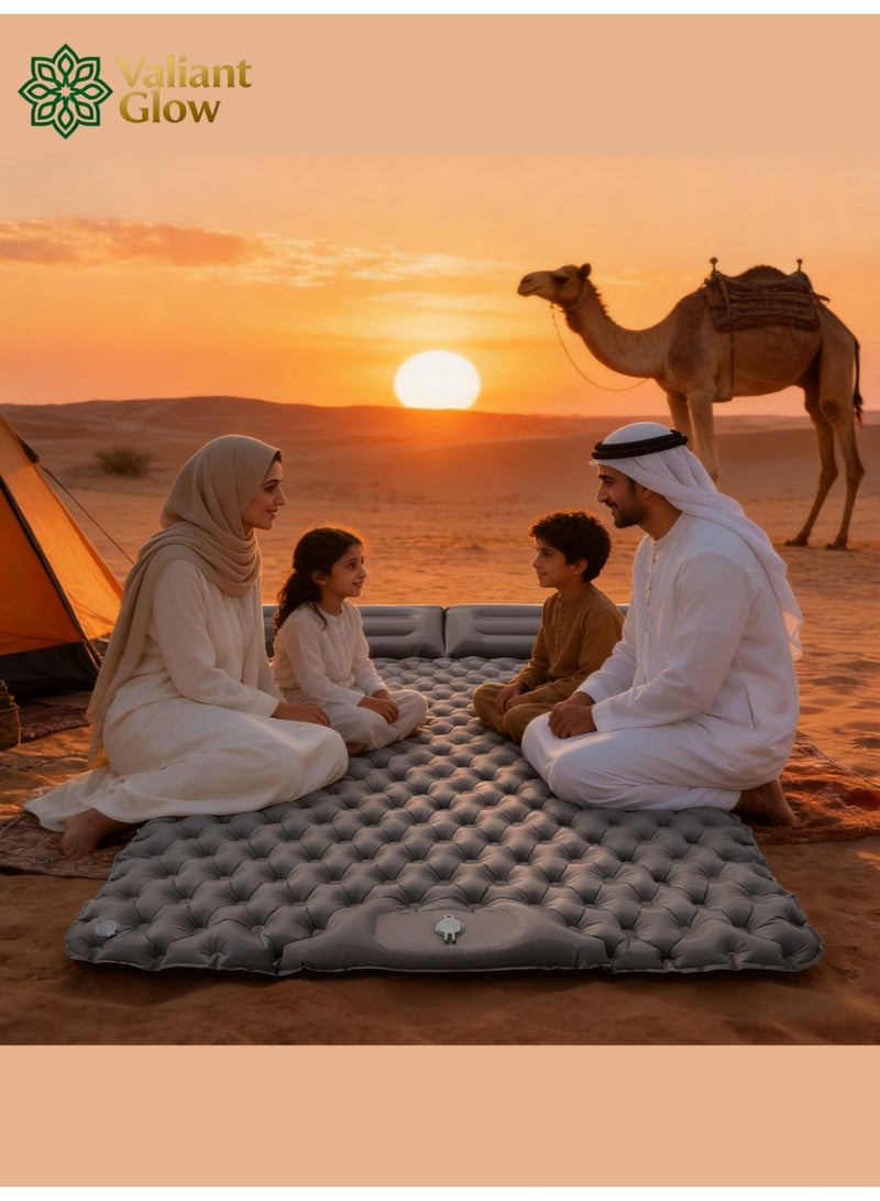 توهج شجاع مرتبة نوم طوارئ محمولة وخفيفة الوزن |سجادة نوم مزدوجة للتخييم | سجادة تخييم خفيفة الوزن | مع وسادة | مضخة قدم مدمجة | سجادة نوم قابلة للنفخ | فراش للرحلات、مفرش بر、فرشة خيمه、طراحه نوم للبر|خفيفة الوزن وقابلة للحمل | مناسبة للتخييم | الرحلات الخلفية | المشي لمسافات طويلة | التخييم في الخيام. - Image 3