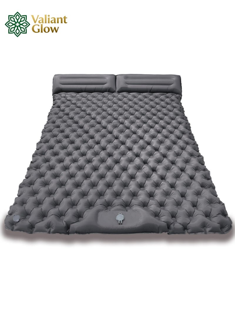 توهج شجاع مرتبة نوم طوارئ محمولة وخفيفة الوزن |سجادة نوم مزدوجة للتخييم | سجادة تخييم خفيفة الوزن | مع وسادة | مضخة قدم مدمجة | سجادة نوم قابلة للنفخ | فراش للرحلات、مفرش بر、فرشة خيمه、طراحه نوم للبر|خفيفة الوزن وقابلة للحمل | مناسبة للتخييم | الرحلات الخلفية | المشي لمسافات طويلة | التخييم في الخيام. - Image 1